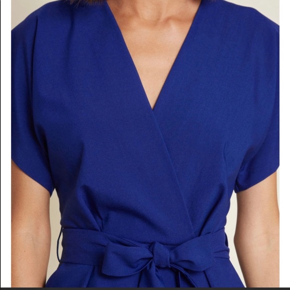 ModCloth Closet Royal Blue Sheath Dress w/ Belt - Picture 5 of 8